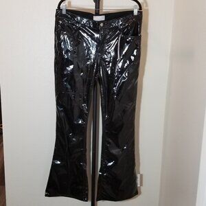 ASOS Design Black Faux Leather Flared Pants Mens Size 36X30 Biker Street NWT